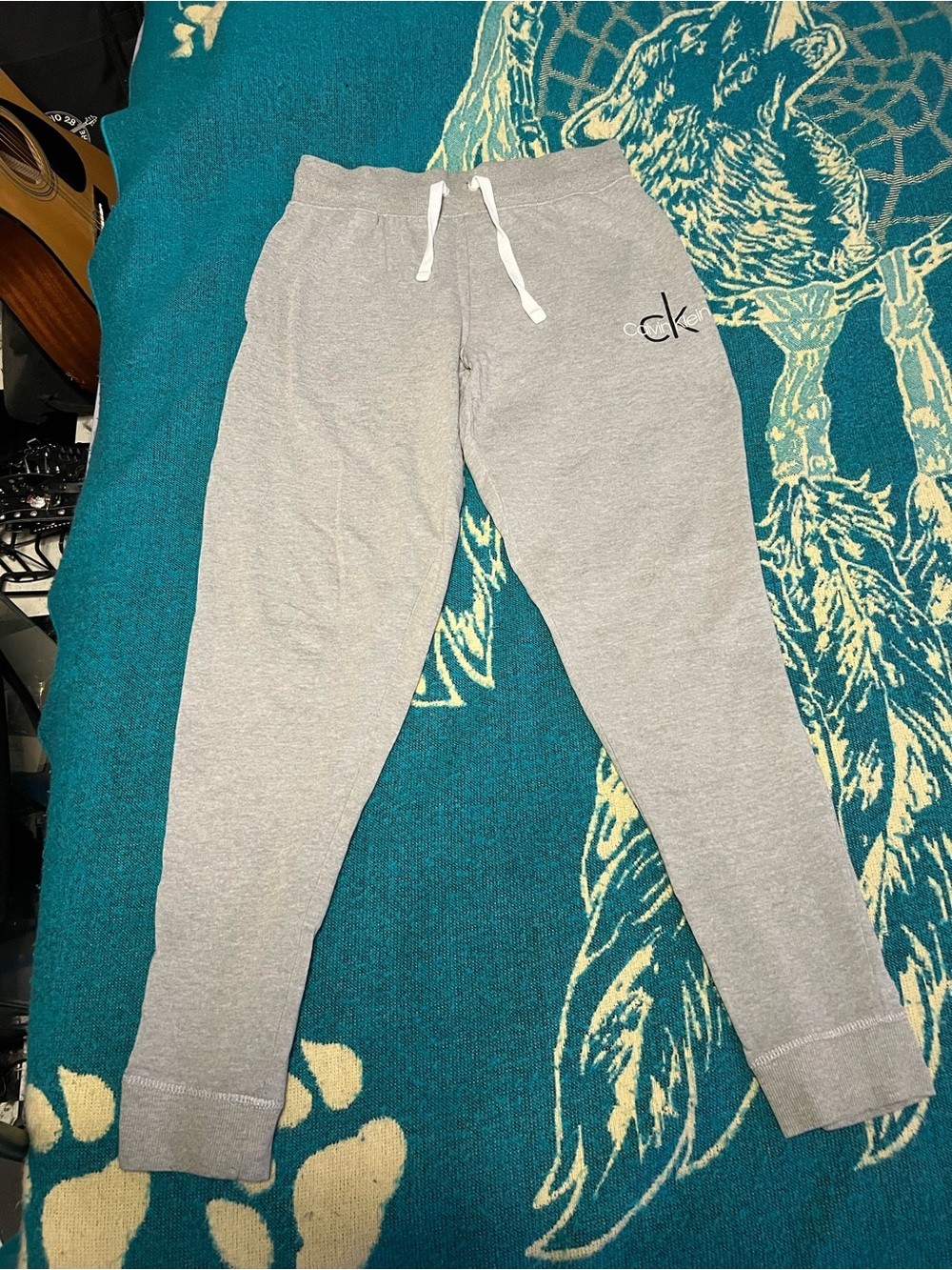 Calvin Klein Light Gray Drawstring Joggers Small (Excellent Condition)